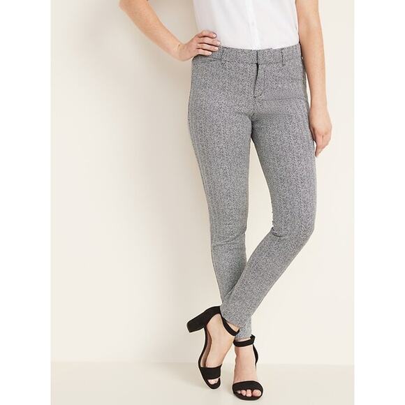 Old Navy Pixie Cut‎ Ankle Slim Fit Women's Sz 6 Small Striped Pants Heather Grey - Picture 1 of 12